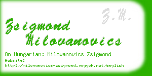 zsigmond milovanovics business card